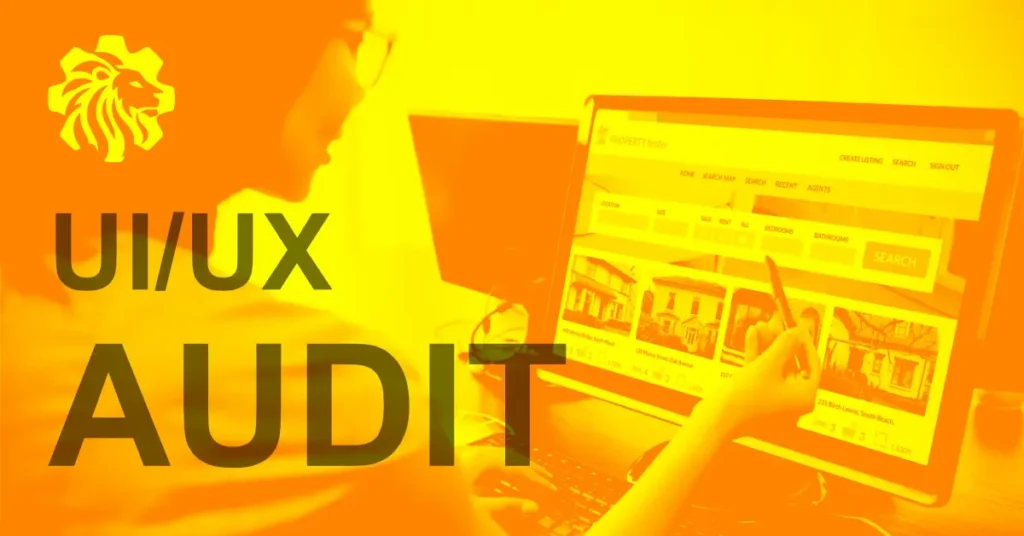 UI/UX Audit: Evaluating User Experience and Website Functionality 2 UI/UX professional conducting an audit on a real estate website, analyzing design and user experience.