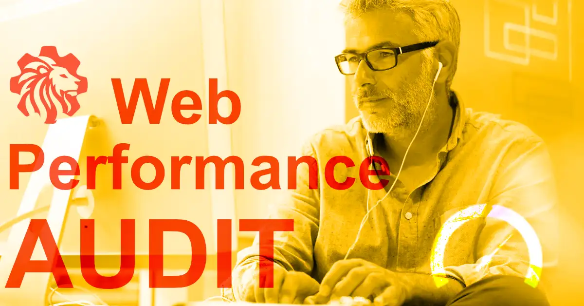 Man conducting a website performance audit to assess speed and efficiency, promoting Upsolut’s Website Performance Audit services.