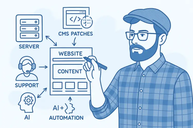 UpWeb is a complete managed website subscription that keeps your WordPress site fast, secure, and always up to date. With premium LiteSpeed hosting, continuous maintenance, security patching, AI-enhanced monitoring, and real support when you need it, UpWeb takes the technical workload off your shoulders.